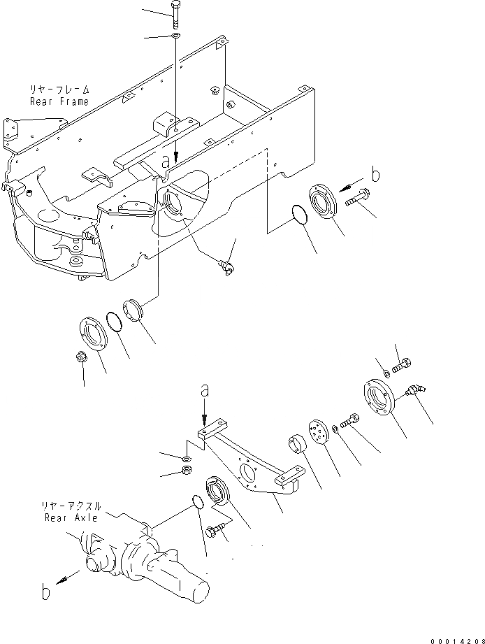Схема запчастей Komatsu WA30-5 - ЗАДН. МОСТ СУППОРТ ОСНОВНАЯ РАМА И ЕЕ ЧАСТИ