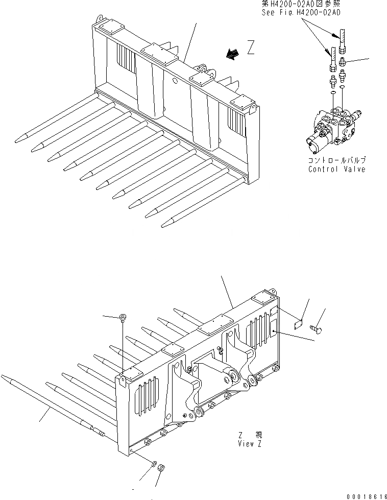 Схема запчастей Komatsu WA30-5-CN - UTILITY ВИЛЫ РАБОЧЕЕ ОБОРУДОВАНИЕ