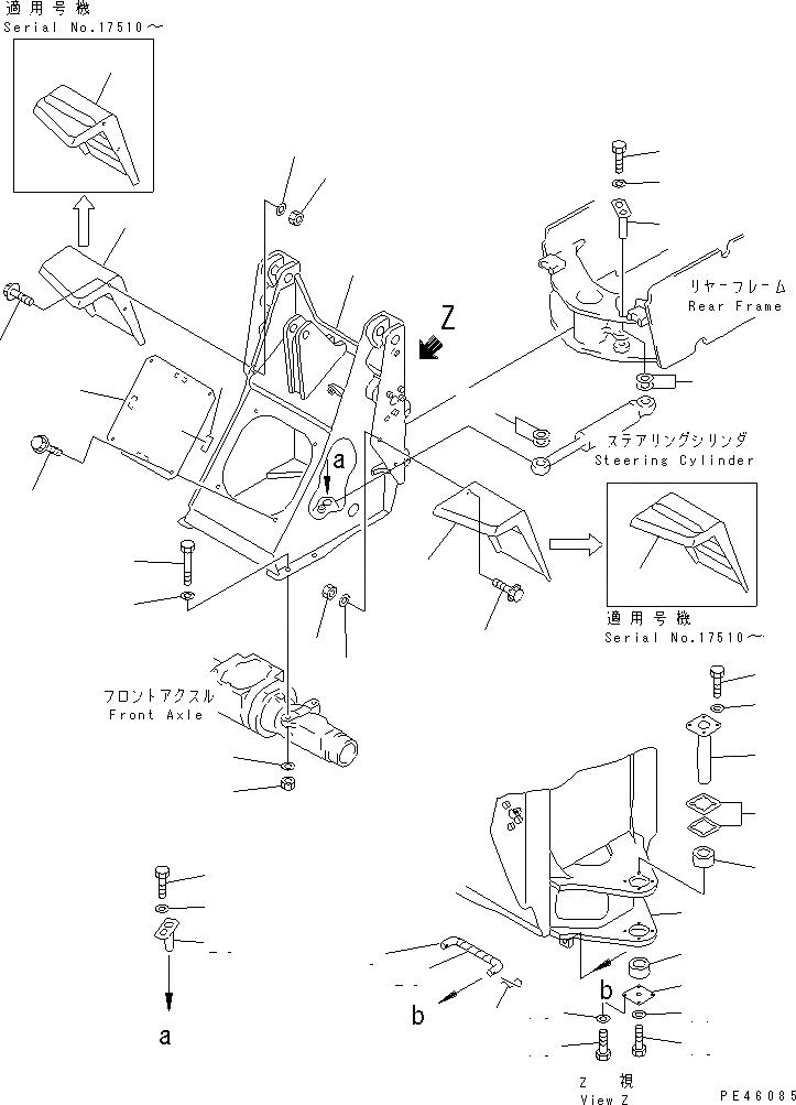 Схема запчастей Komatsu WA30-5-X - ПЕРЕДН. РАМА(№-789) ОСНОВНАЯ РАМА И ЕЕ ЧАСТИ