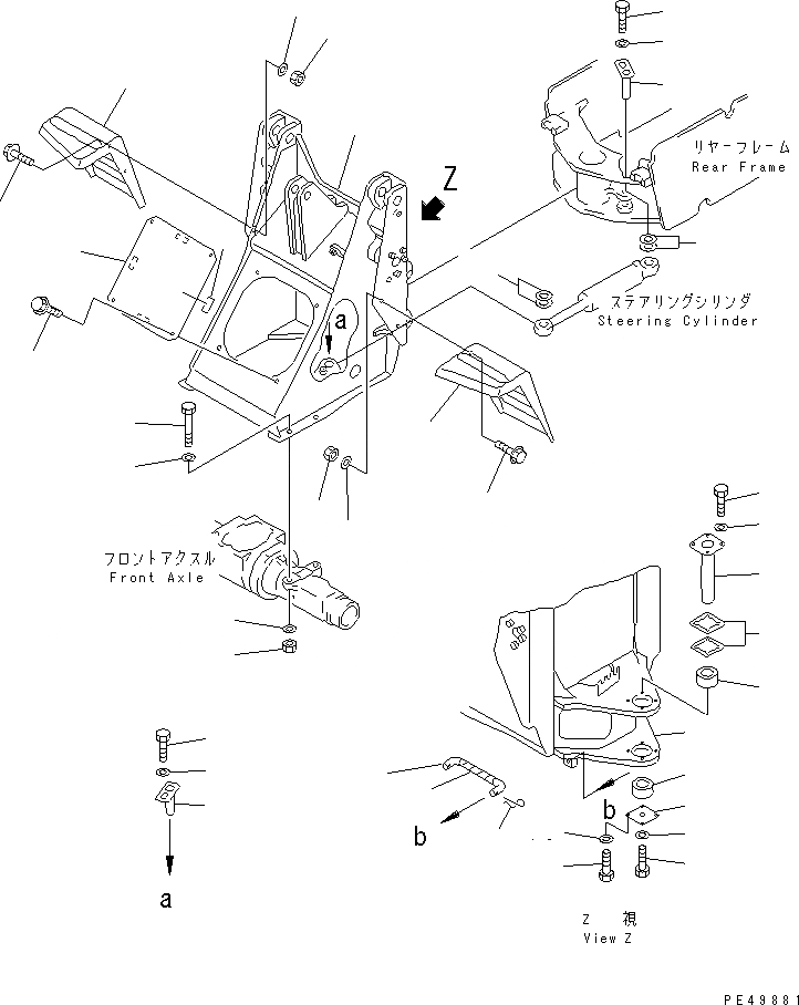 Схема запчастей Komatsu WA30-5-X - ПЕРЕДН. РАМА(№78-) ОСНОВНАЯ РАМА И ЕЕ ЧАСТИ