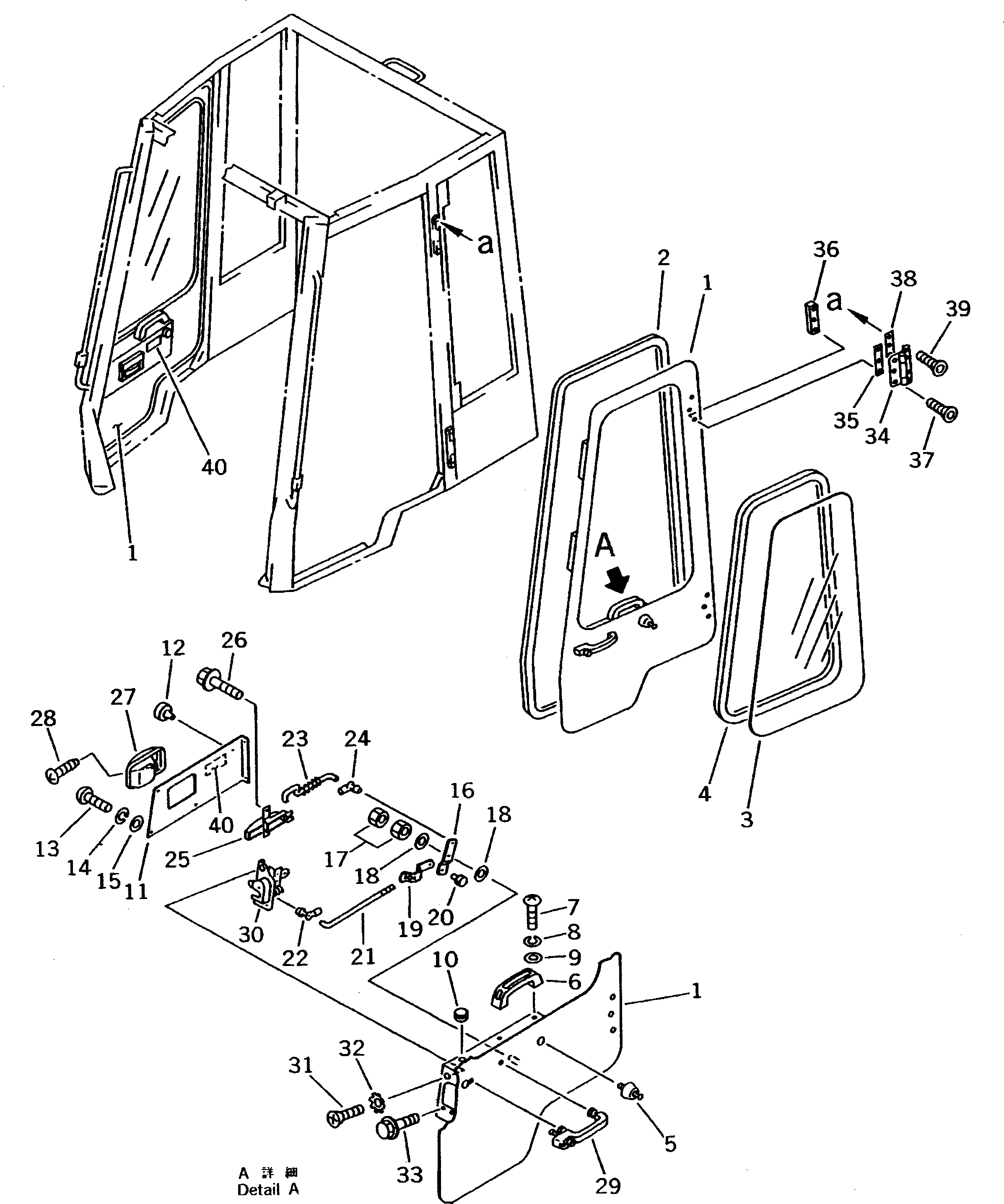 Схема запчастей Komatsu WA30-5-X - КАБИНА (/7) (ЛЕВ. И ПРАВ. ДВЕРЬ) (PUSH BUTTON ТИП)(№-789) КАБИНА ОПЕРАТОРА И СИСТЕМА УПРАВЛЕНИЯ