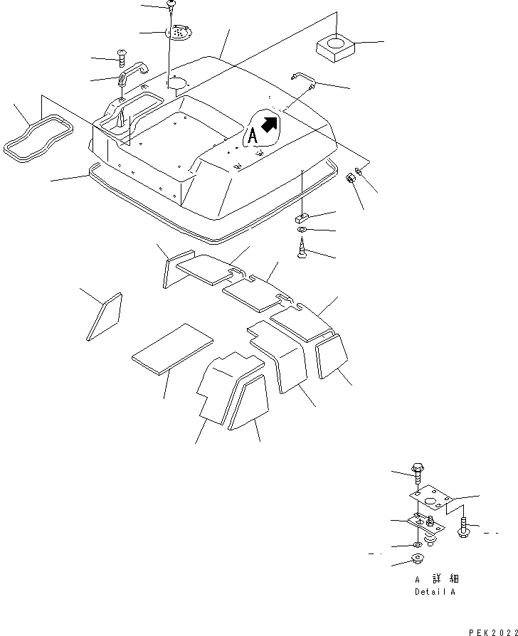 Схема запчастей Komatsu WA30-5-X - КАПОТ (ДЛЯ HOKKAIDO)(№897-) ЧАСТИ КОРПУСА