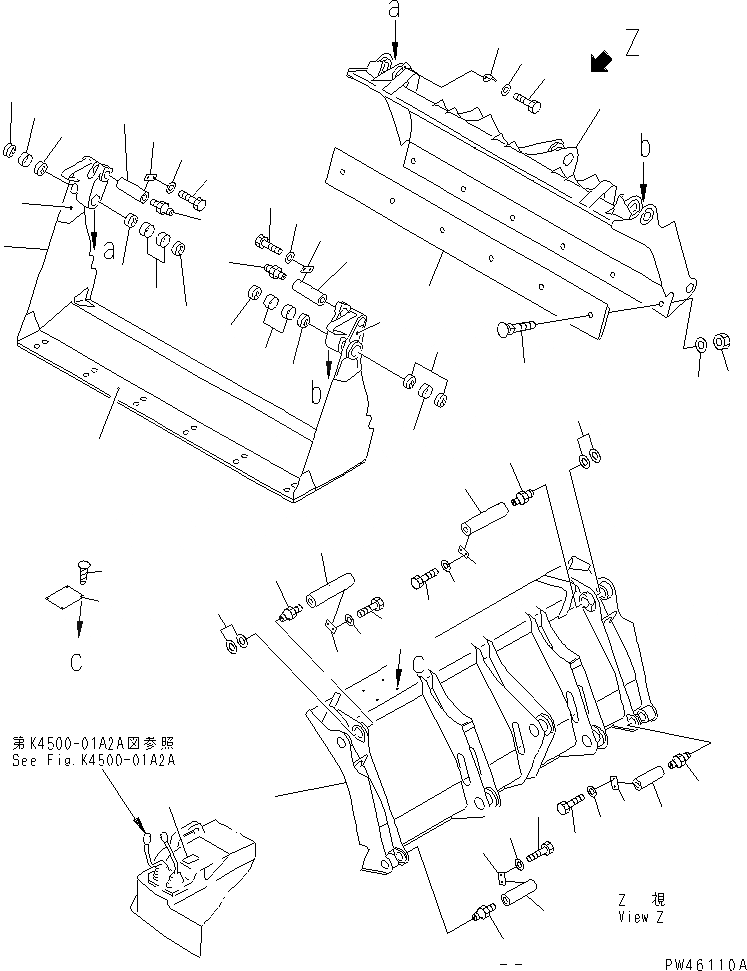 Схема запчастей Komatsu WA30-5-X - MULTIPURPOSE КОВШ(№-) РАБОЧЕЕ ОБОРУДОВАНИЕ
