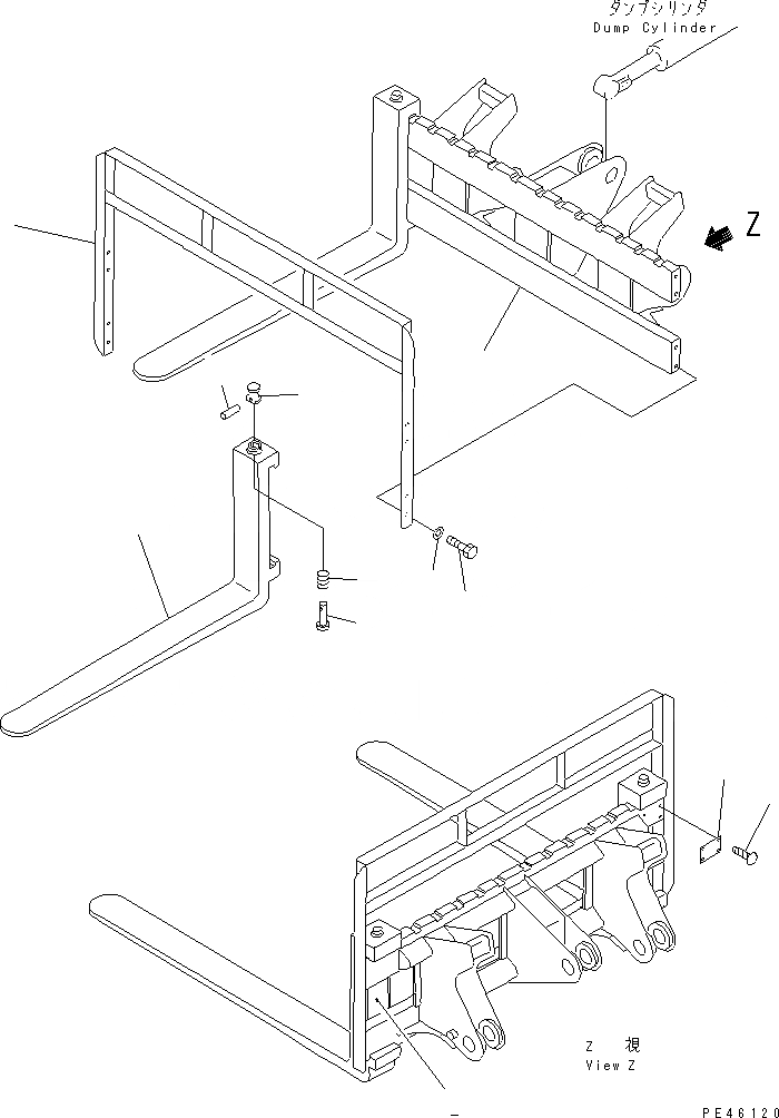 Схема запчастей Komatsu WA30-5-X - LUMBER ВИЛЫ(№-789) РАБОЧЕЕ ОБОРУДОВАНИЕ