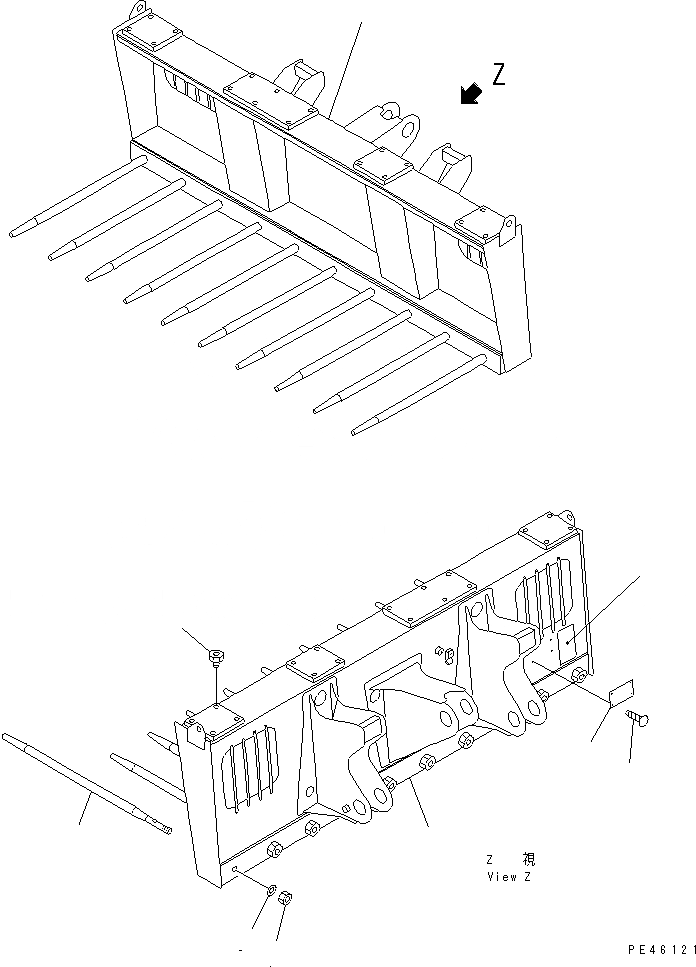 Схема запчастей Komatsu WA30-5-X - UTILITY ВИЛЫ(№-) РАБОЧЕЕ ОБОРУДОВАНИЕ