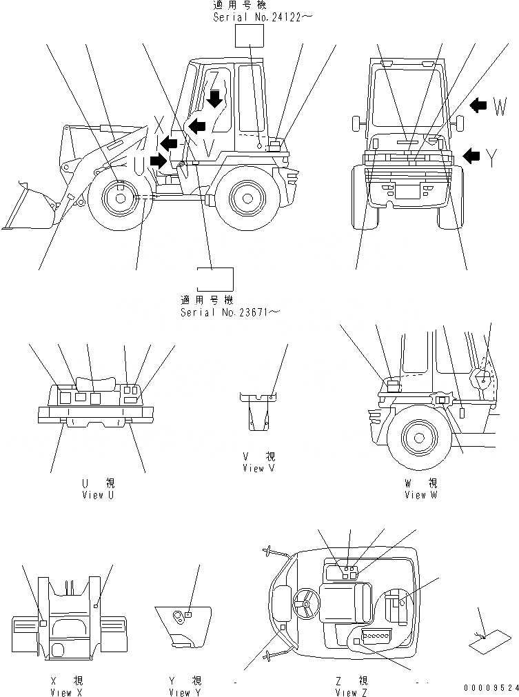 Схема запчастей Komatsu WA30-5-X - МАРКИРОВКА (С КАБИНОЙ) (ЯПОН.)(№-) МАРКИРОВКА