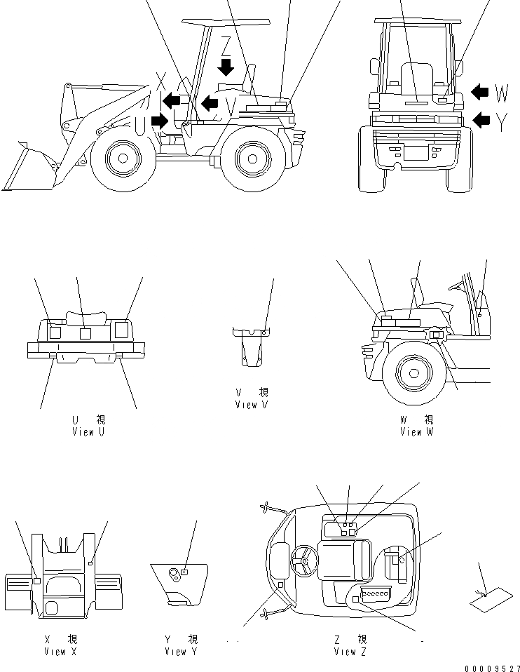 Схема запчастей Komatsu WA30-5-X - МАРКИРОВКА (С НАВЕСОМ) (ЯПОН.)(№889-899) МАРКИРОВКА