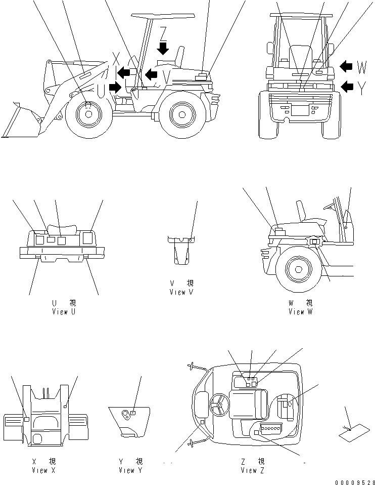 Схема запчастей Komatsu WA30-5-X - МАРКИРОВКА (С НАВЕСОМ) (ЯПОН.)(№897-) МАРКИРОВКА