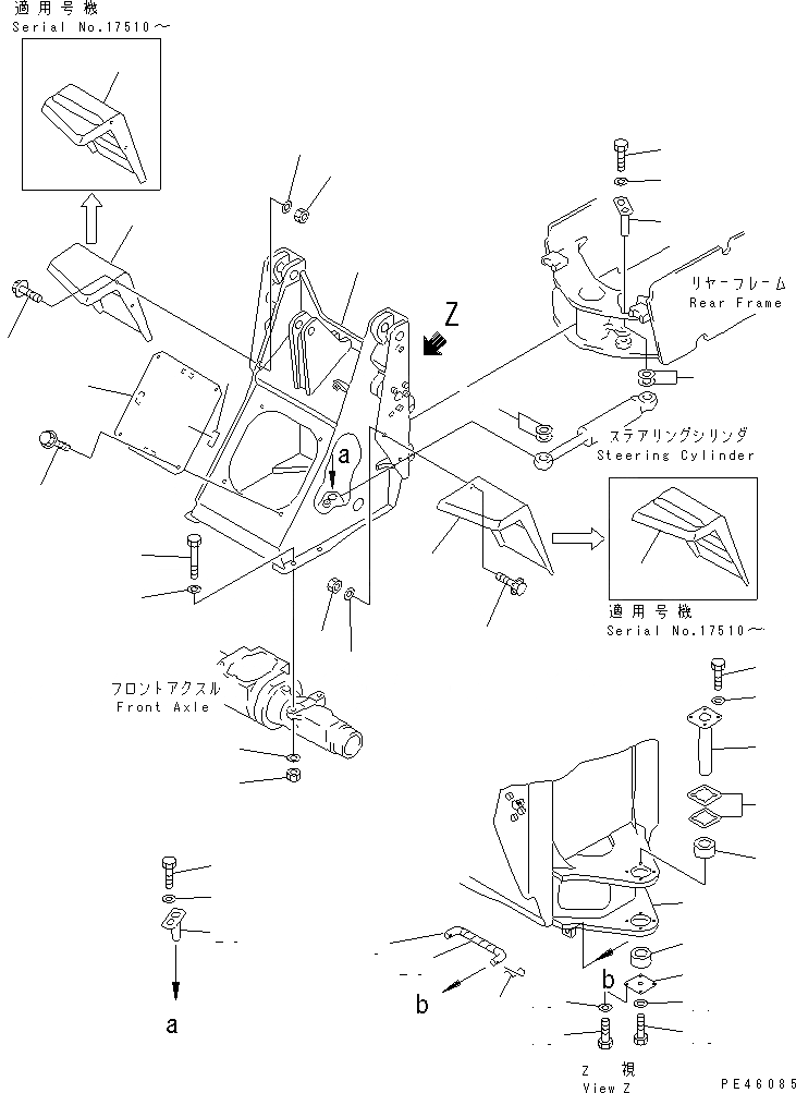 Схема запчастей Komatsu WA30-5 - ПЕРЕДН. РАМА(№-789) ОСНОВНАЯ РАМА И ЕЕ ЧАСТИ