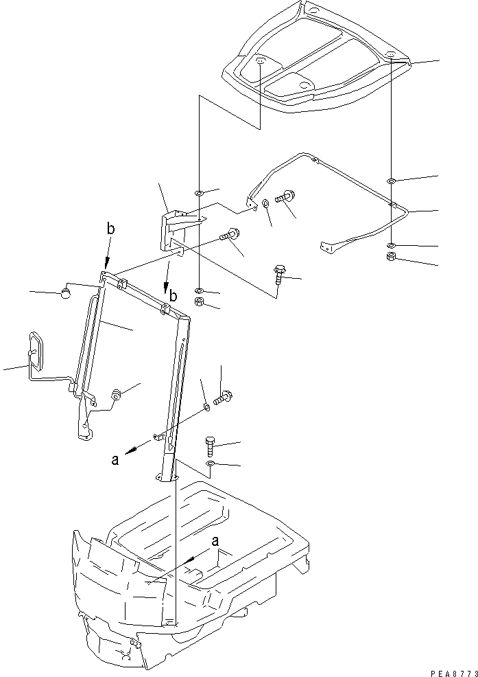 Схема запчастей Komatsu WA30-5 - НАВЕС (ДЛЯ BACK HOE) КАБИНА ОПЕРАТОРА И СИСТЕМА УПРАВЛЕНИЯ