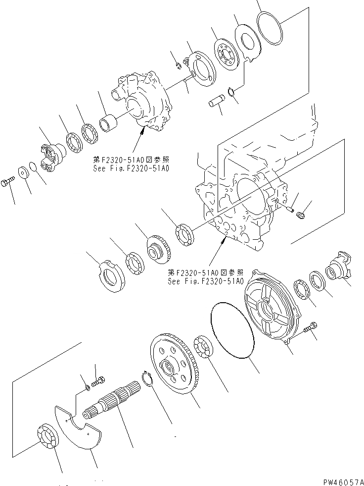 Схема запчастей Komatsu WA30-5 - ПЕРЕДАЧА (/)(№-) ГИДРОТРАНСФОРМАТОР И ТРАНСМИССИЯ