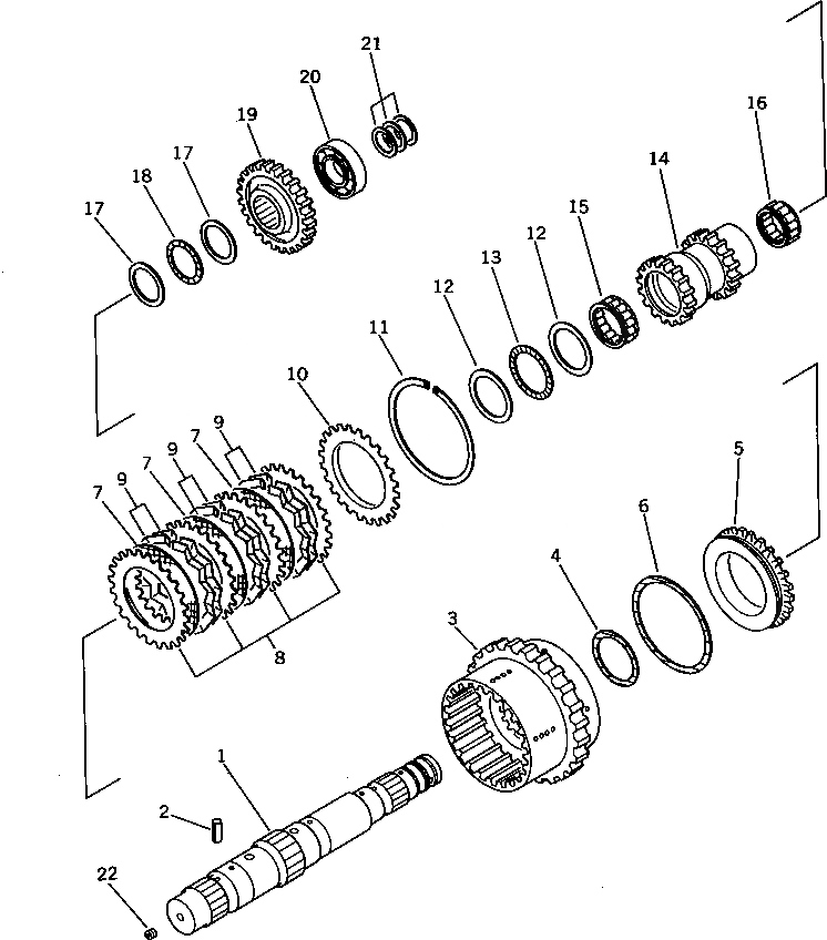 Схема запчастей Komatsu WA300-1 - 4 МУФТА(№-9999) ГИДРОТРАНСФОРМАТОР И ТРАНСМИССИЯ