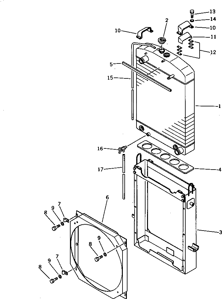 Схема запчастей Komatsu WA300-1 - РАДИАТОР(№-9999) КОМПОНЕНТЫ ДВИГАТЕЛЯ И ЭЛЕКТРИКА