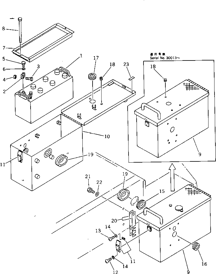 Схема запчастей Komatsu WA300-1 - АККУМУЛЯТОР И Э/ПРОВОДКА ПЕРЕКЛЮЧАТЕЛЯ(№-) КОМПОНЕНТЫ ДВИГАТЕЛЯ И ЭЛЕКТРИКА
