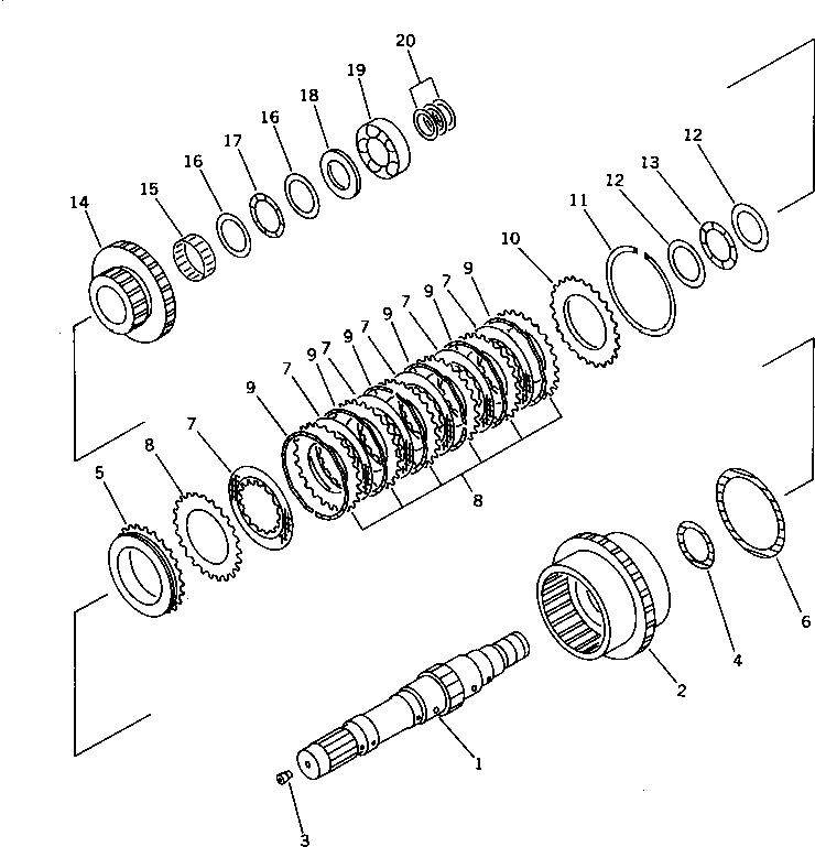 Схема запчастей Komatsu WA300-1 - 3 МУФТА(№-) ТРАНСМИССИЯ