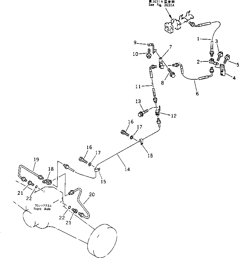 Схема запчастей Komatsu WA300-1 - ТОРМОЗ. МАСЛОПРОВОДЯЩАЯ ЛИНИЯ (/)(№-) ВЕДУЩ. ВАЛ¤ ДИФФЕРЕНЦ. И КОЛЕСА