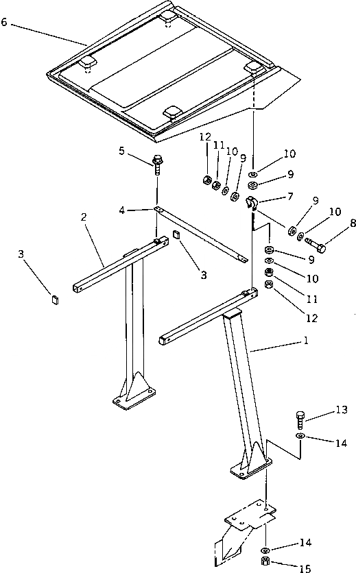 Схема запчастей Komatsu WA300-1 - НАВЕС(№-) РАМА И ЧАСТИ КОРПУСА