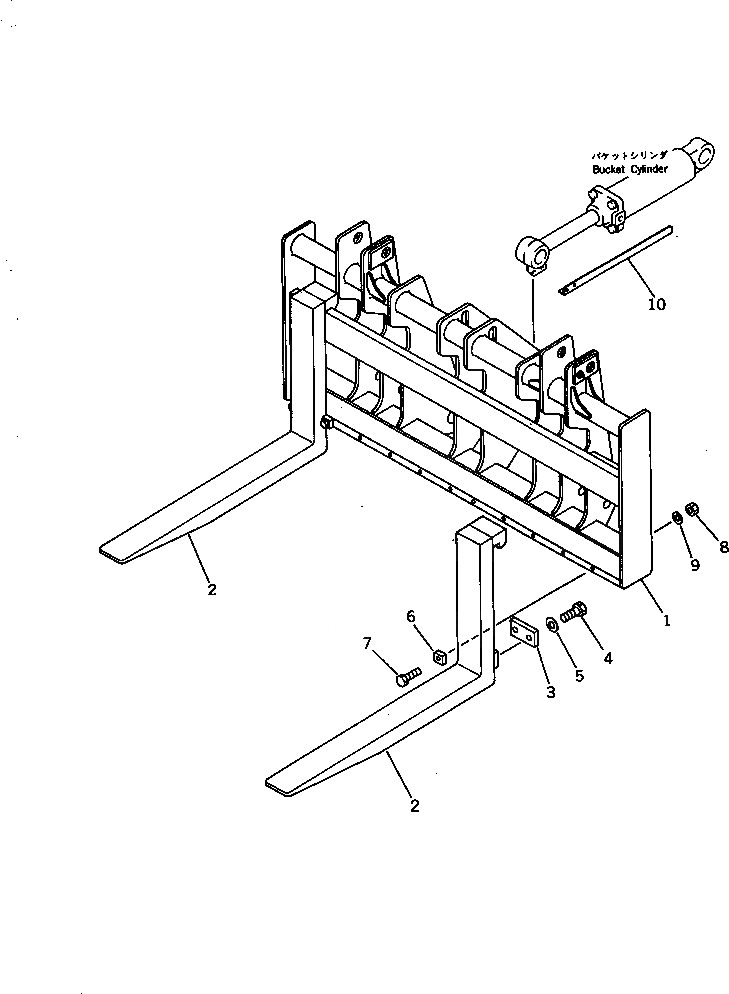Схема запчастей Komatsu WA300-1 - LUMBER ВИЛЫ РАБОЧЕЕ ОБОРУДОВАНИЕ