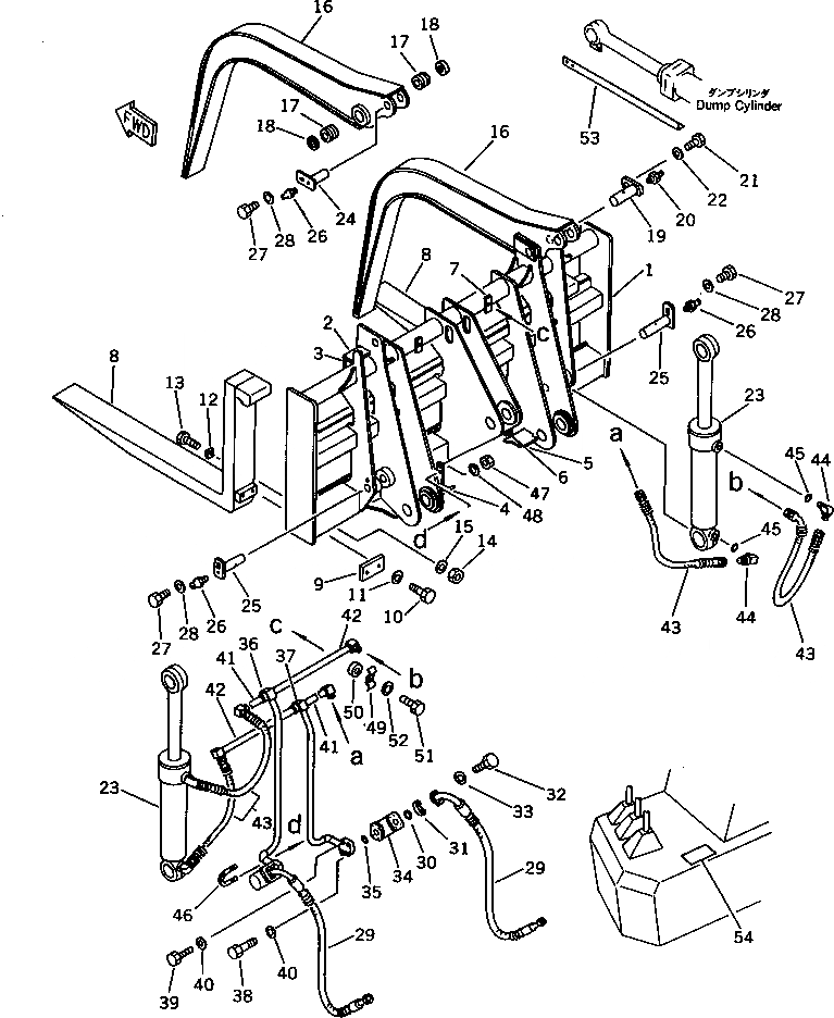 Схема запчастей Komatsu WA300-1 - LUMBER ЗАХВАТ РАБОЧЕЕ ОБОРУДОВАНИЕ