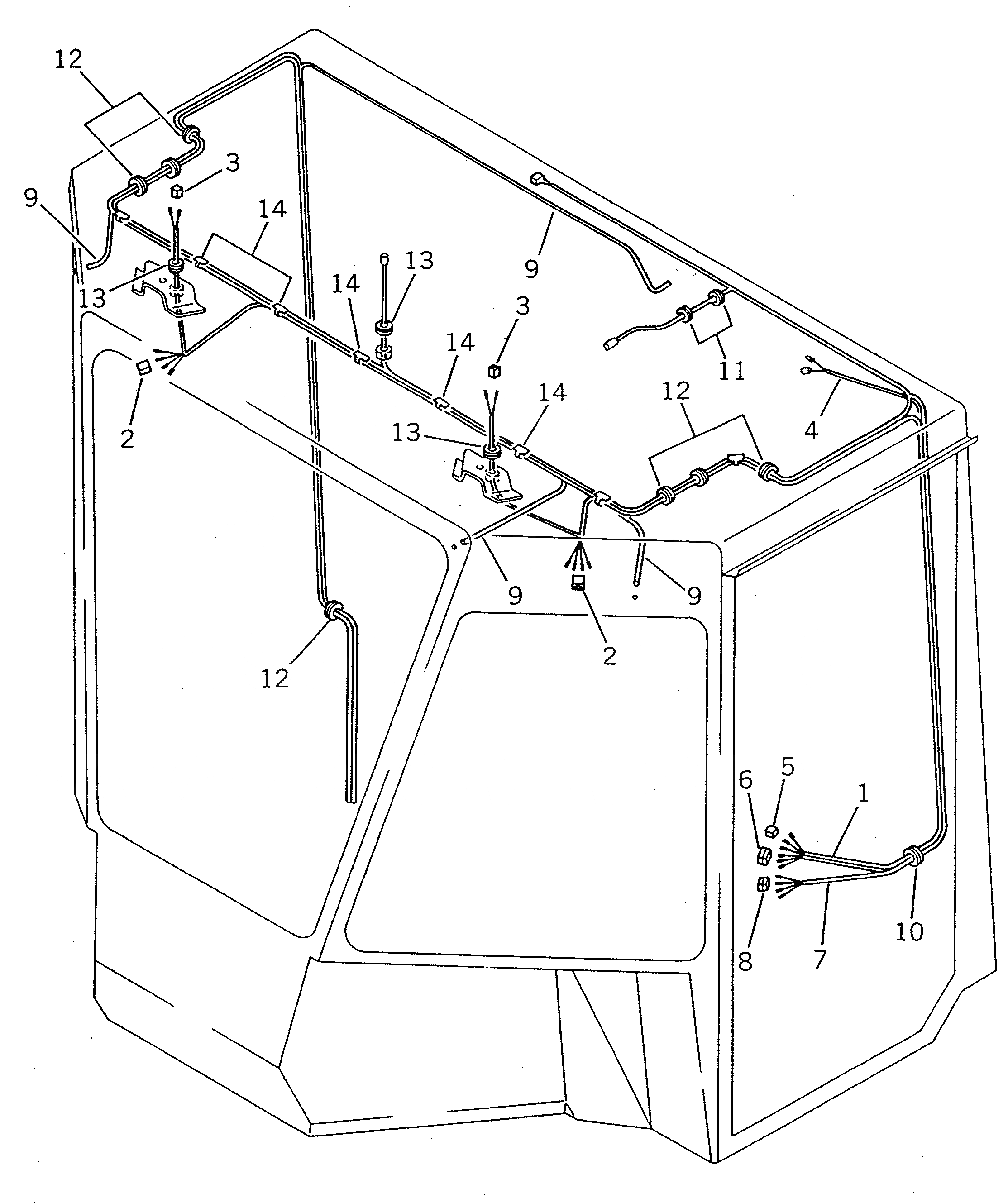 Схема запчастей Komatsu WA300-1 - КАБИНА (ДЛЯ -PERSONS) (8/8)(№-9999) СПЕЦ. APPLICATION ЧАСТИ