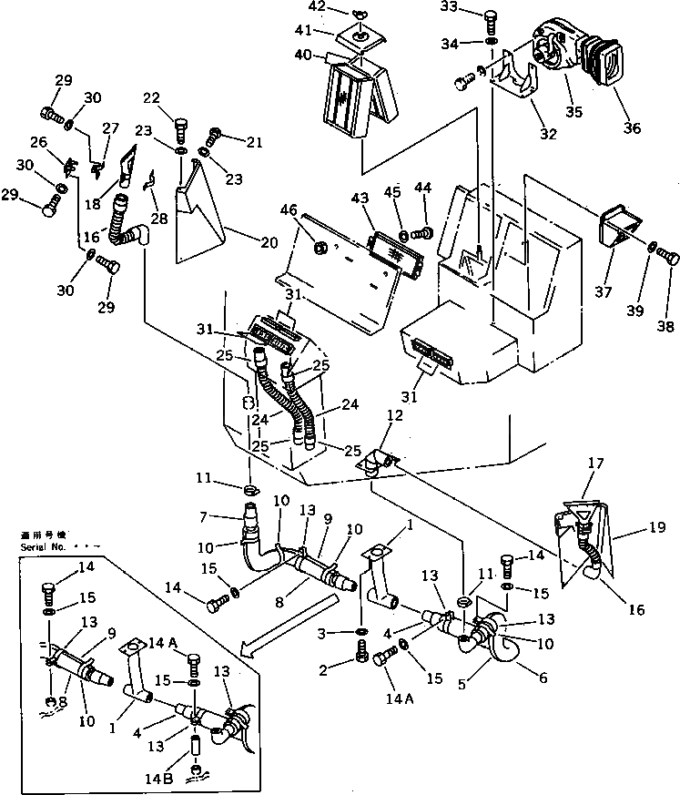 Схема запчастей Komatsu WA300-1 - ОБОГРЕВАТЕЛЬ. (ДЛЯ КАБИНА ДЛЯ 2 ЧЕЛ.) (/)(№-9999) СПЕЦ. APPLICATION ЧАСТИ
