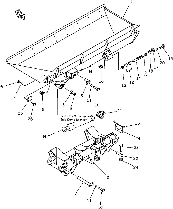 Схема запчастей Komatsu WA300-1 -  РАЗГРУЗКА КОВШ¤ .M СПЕЦ. APPLICATION ЧАСТИ