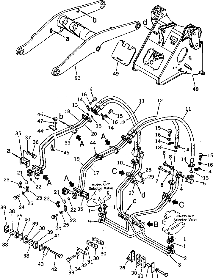 Схема запчастей Komatsu WA300-1 - ГИДРОЛИНИЯ (ДЛЯ S.P.A.P.) (/)(№-9999) СПЕЦ. APPLICATION ЧАСТИ