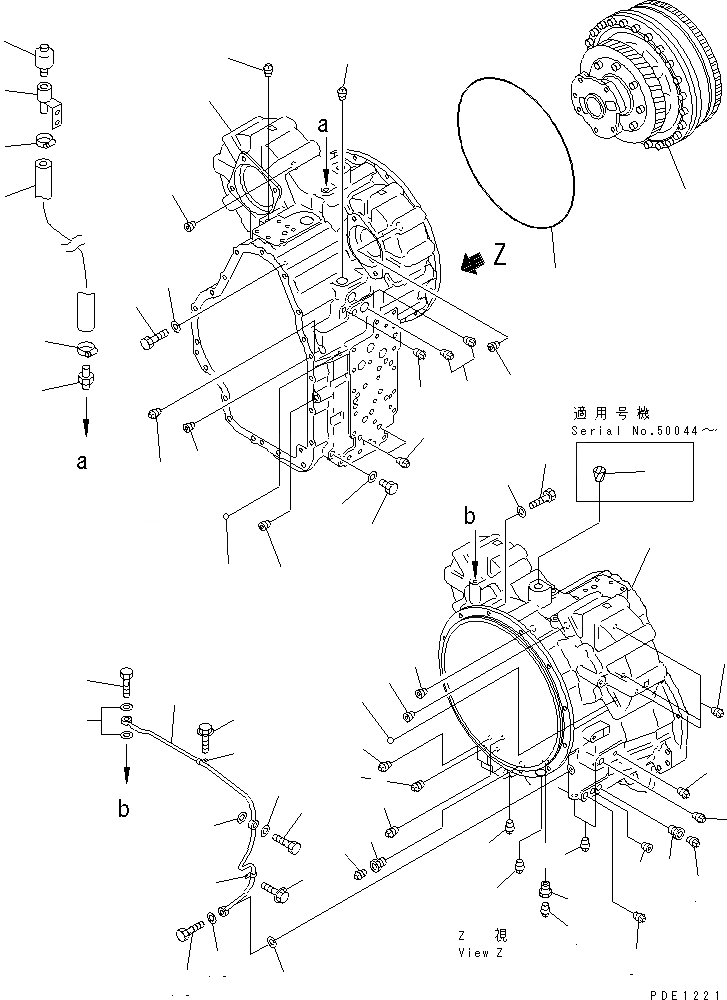 Схема запчастей Komatsu WA300-3A-XW - ТРАНСМИССИЯ (КОРПУС ТРАНСМИССИИ) (/) (СНЕГОУБОРОЧН. СПЕЦ-Я.)(№-) ТРАНСМИССИЯ