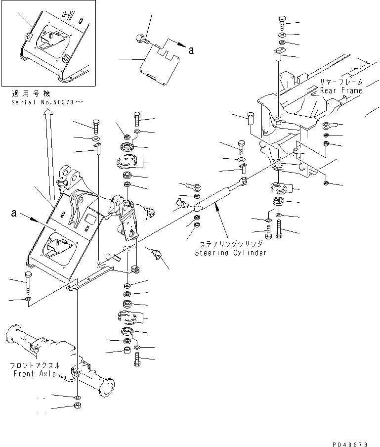 Схема запчастей Komatsu WA300-3A-XW - ПЕРЕДН. РАМА (С ПЕРЕДН. НАВЕСН. ОБОРУД) (С ДОПОЛН. 2-Х СЕКЦИОНН.   УПРАВЛЯЮЩ. КЛАПАН)(№-) РАМА И ЧАСТИ КОРПУСА