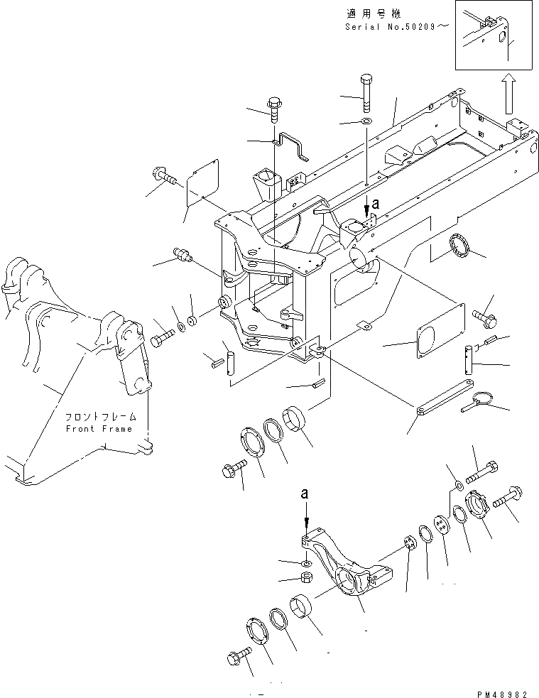 Схема запчастей Komatsu WA300-3A-XW - ЗАДН. РАМА (ЧАСТИ ДЛЯ ОБСЛУЖИВАНИЯМАШИНЫ) (СНЕГОУБОРОЧН. СПЕЦ-Я.)(№-) РАМА И ЧАСТИ КОРПУСА