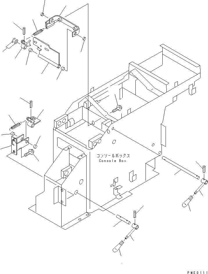 Схема запчастей Komatsu WA300-3A-XW - РЫЧАГ БЛОКИРОВКИ РАБОЧ. ОБОРУД. (MONO РЫЧАГ ТИП) (С ПЕРЕДН. НАВЕСН.ОБОРУД)  (С 5-СЕКЦИОНН. УПРАВЛЯЮЩ. КЛАПАН)(№-) УПРАВЛ-Е РАБОЧИМ ОБОРУДОВАНИЕМ