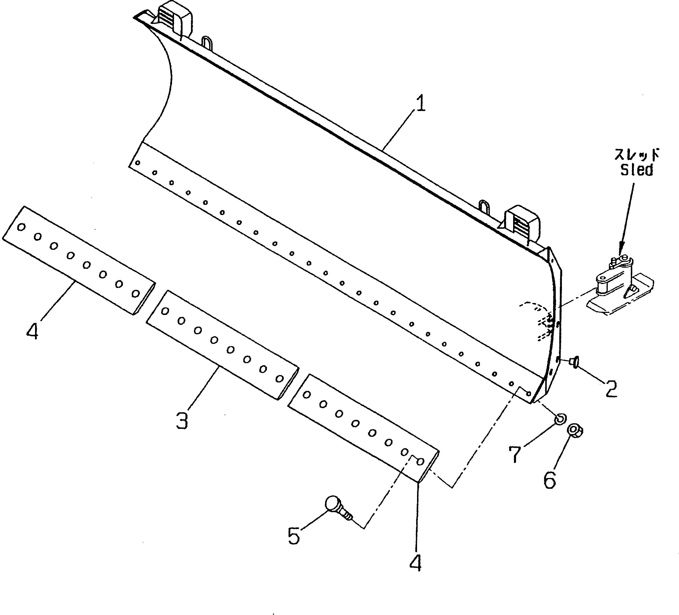 Схема запчастей Komatsu WA300-3A-XW - БОКОВ. СДВИГ¤ PITCH И ANGLE SNOW PНИЗ. (С HYD. СОЕДИНИТ. УСТР-ВО) (/) (ОТВАЛ)(№-) СПЕЦ. APPLICATION ЧАСТИ