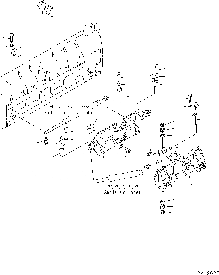 Схема запчастей Komatsu WA300-3A-XW - БОКОВ. СДВИГ¤ PITCH И ANGLE SNOW PНИЗ. (/) (НЕСУЩИЙ ЭЛЕМЕНТ)(№-) СПЕЦ. APPLICATION ЧАСТИ