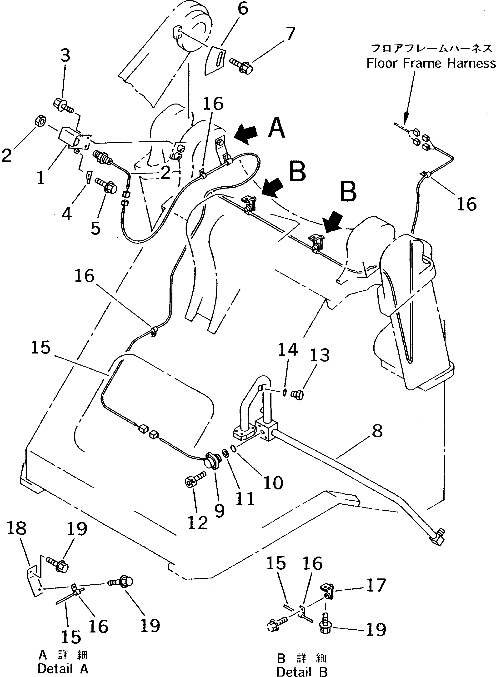 Схема запчастей Komatsu WA300-3A-X - ЭЛЕКТРИКА (M.D.C. МОНИТОР ЛИНИЯ) (ПЕРЕДН. РАМА)(№-) КОМПОНЕНТЫ ДВИГАТЕЛЯ И ЭЛЕКТРИКА