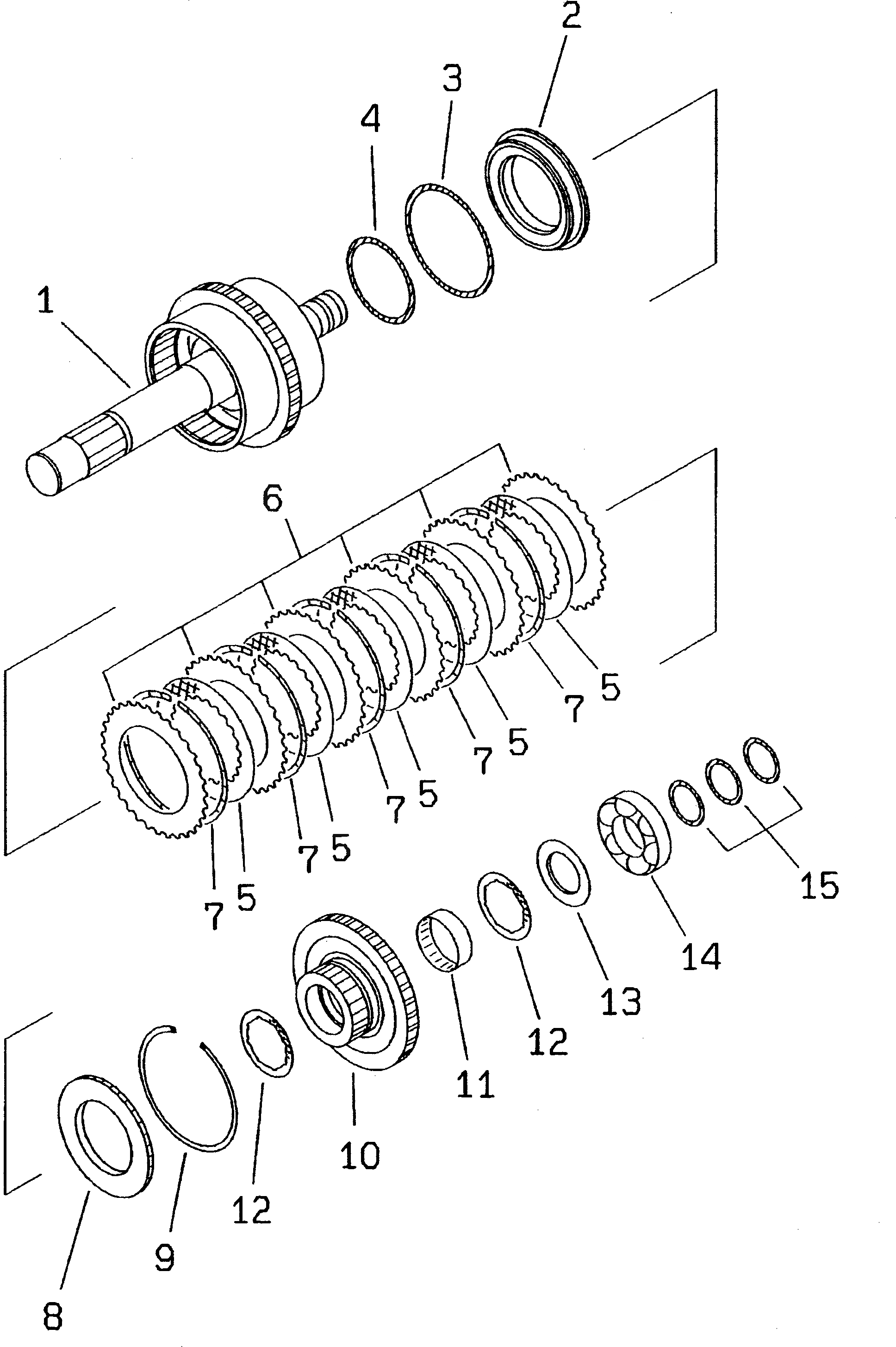 Схема запчастей Komatsu WA300-3A-X - ТРАНСМИССИЯ (3 МУФТА)(№-) ТРАНСМИССИЯ