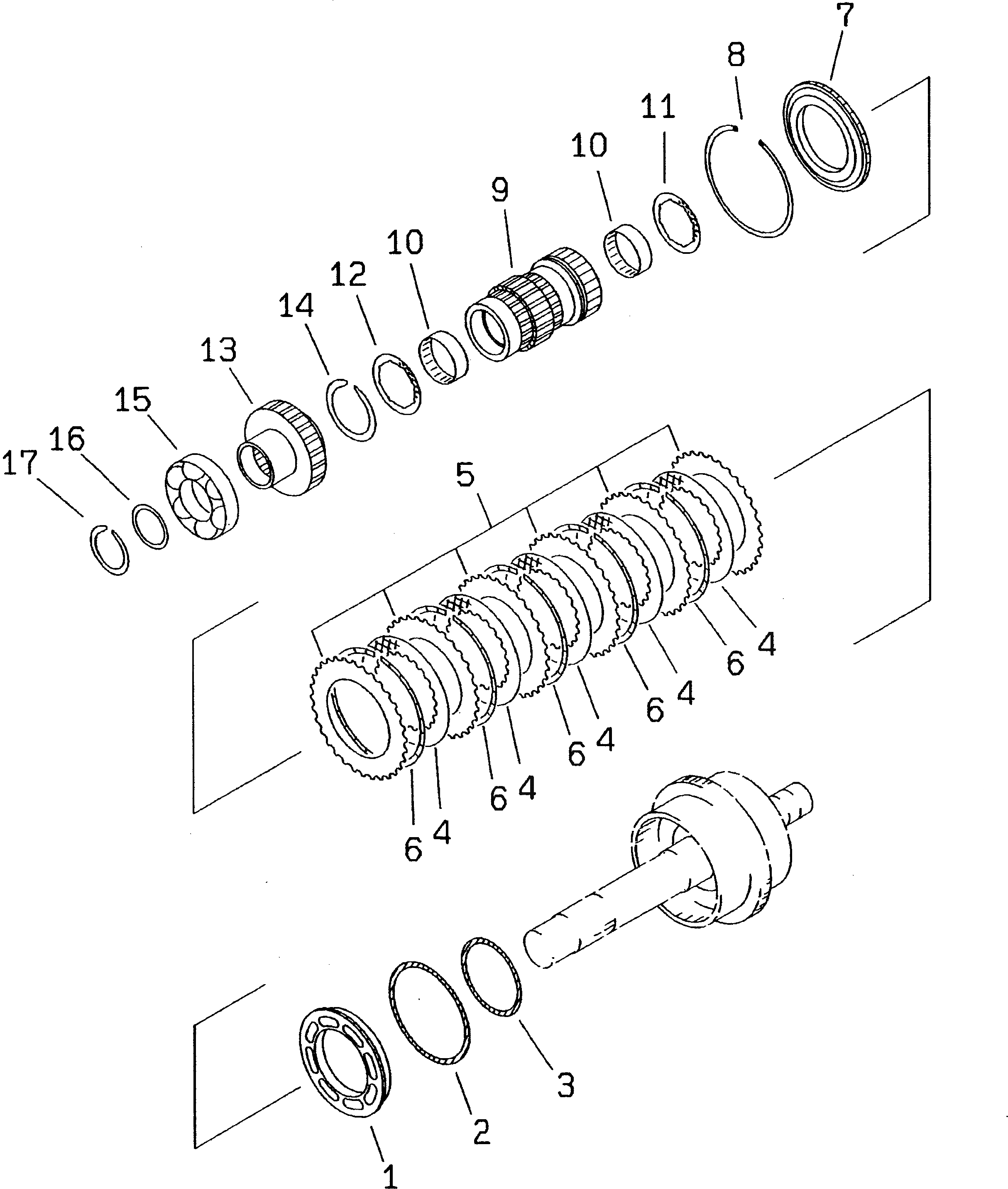 Схема запчастей Komatsu WA300-3A-X - ТРАНСМИССИЯ (1 МУФТА)(№-) ТРАНСМИССИЯ