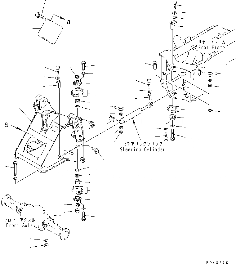 Схема запчастей Komatsu WA300-3A-X - ПЕРЕДН. РАМА (С АВТОМАТИЧ. СМАЗКОЙ СИСТЕМА)(№-) РАМА И ЧАСТИ КОРПУСА