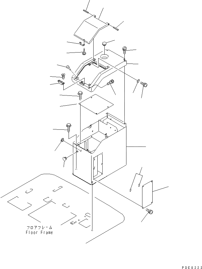 Схема запчастей Komatsu WA300-3A-X - ЛЕВ. КОНСОЛЬН. БЛОК(№-) РАМА И ЧАСТИ КОРПУСА