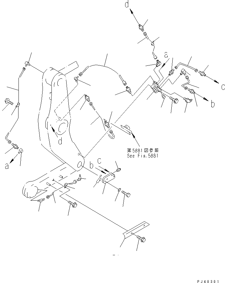 Схема запчастей Komatsu WA300-3A-X - АВТОМАТИЧ. СМАЗ. СИСТЕМА (КОЛЕНЧАТЫЙ РЫЧАГ ЛИНИЯ)(№-) РАМА И ЧАСТИ КОРПУСА