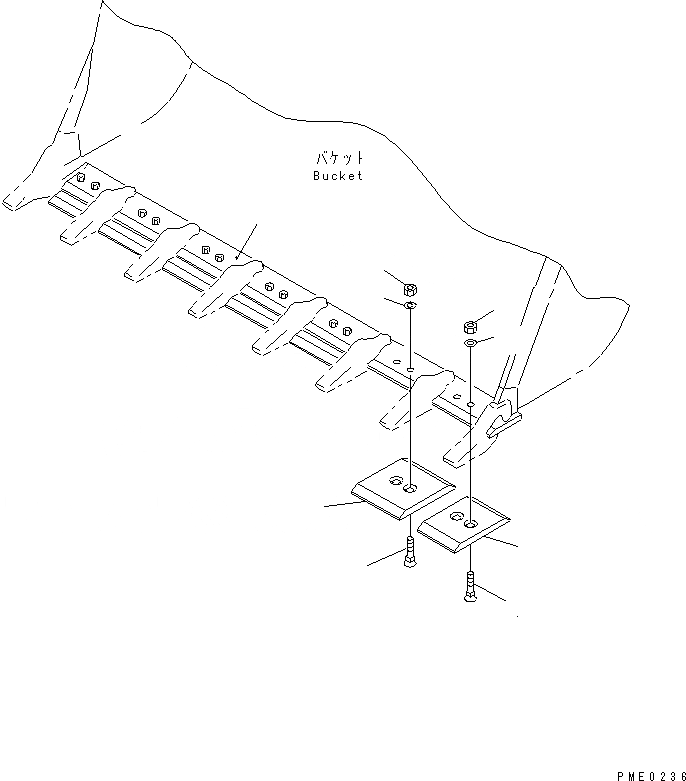 Схема запчастей Komatsu WA300-3A-X - СЕГМЕНТН. КРОМКА(№-) РАБОЧЕЕ ОБОРУДОВАНИЕ