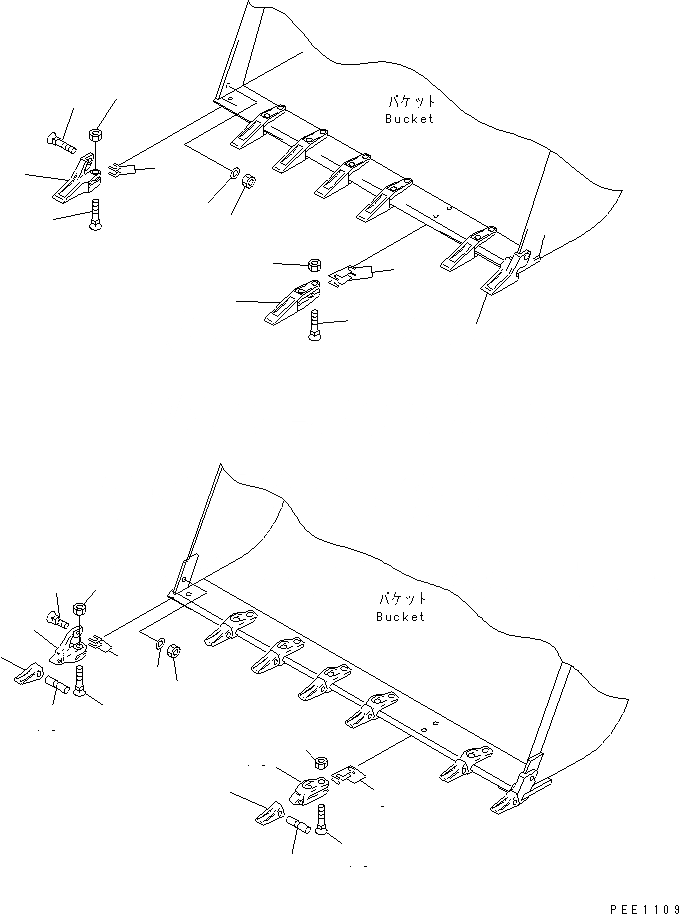 Схема запчастей Komatsu WA300-3A-X - ЗУБЬЯAND TIP TOOTH(№-) КАТАЛОГИ ЗЧ