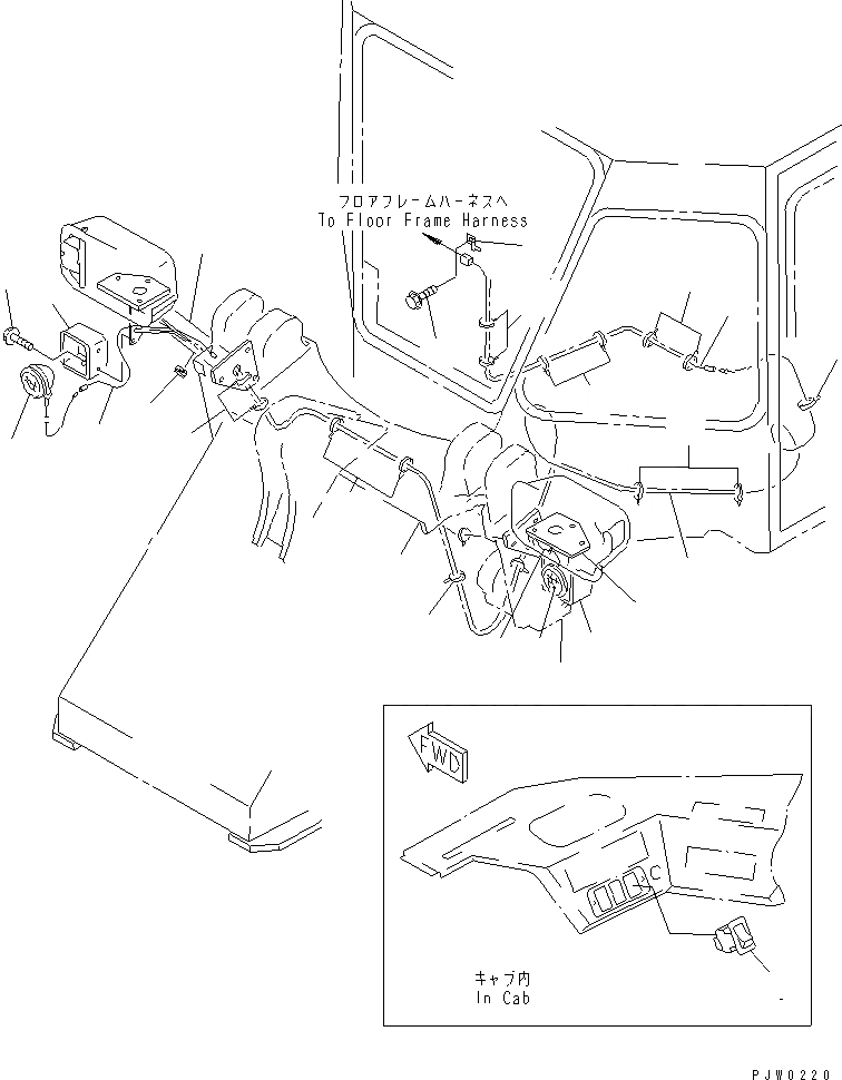 Схема запчастей Komatsu WA300-3A-SN - ПРОТИВОТУМАНН. ФАРЫ (ПОВОРОТН. ТИП СНЕГОУБОРОЧН.) ЭЛЕКТРИКА