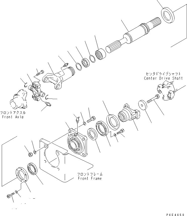 Схема запчастей Komatsu WA300-3A-SN - ВЕДУЩ. ВАЛ (ПЕРЕДН.) ТРАНСМИССИЯ