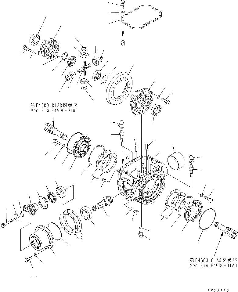 Схема запчастей Komatsu WA300-3A-SN - ЗАДН. МОСТ (ДИФФЕРЕНЦ.)(№9-) ТРАНСМИССИЯ