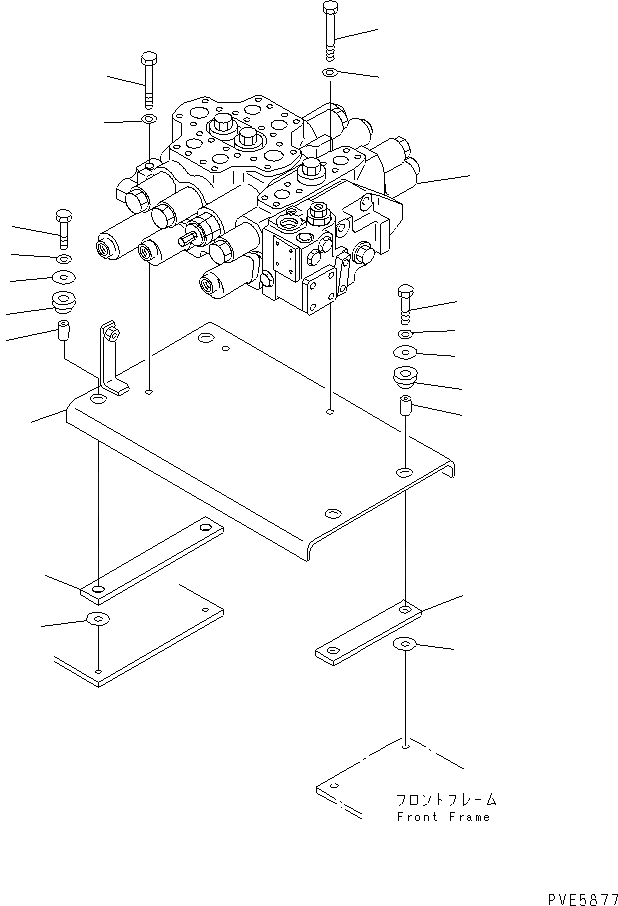 Схема запчастей Komatsu WA300-3A-SN - ОСН. ГИДРАВЛ. КЛАПАН (3-Х СЕКЦИОНН. КЛАПАН И ЭЛЕМЕНТЫ КРЕПЛЕНИЯ) (С 3-Х СЕКЦИОНН. КЛАПАН) ГИДРАВЛИКА