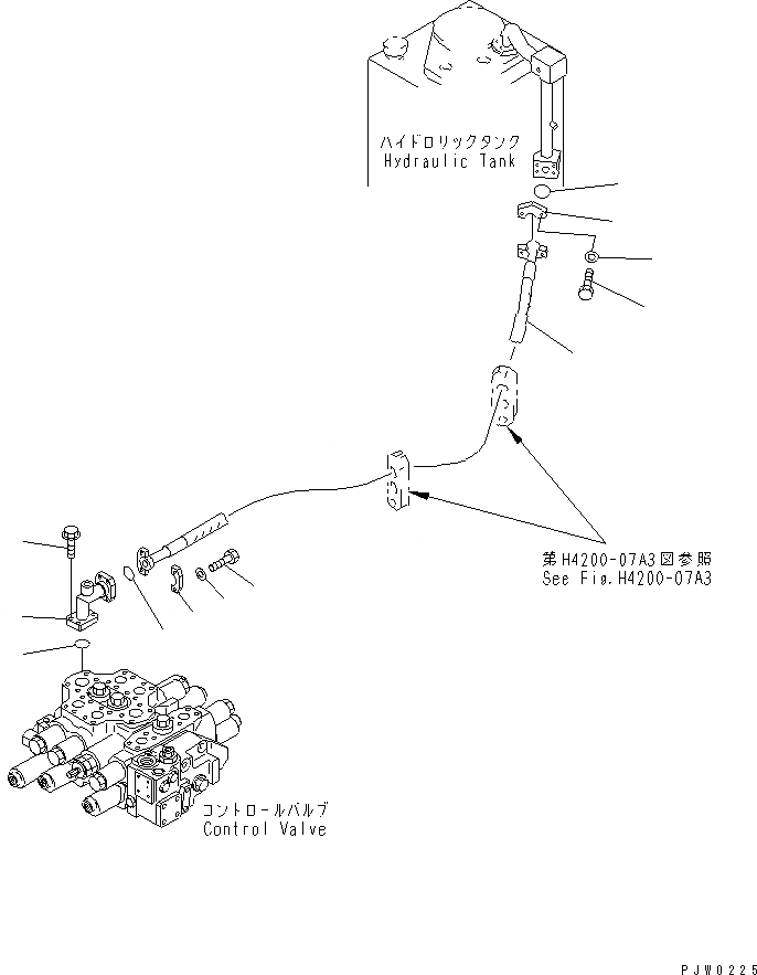 Схема запчастей Komatsu WA300-3A-SN - ГИДРОЛИНИЯ (УПРАВЛЯЮЩ. КЛАПАН ВОЗВРАТН. ЛИНИЯ) (С 5-СЕКЦИОНН. КЛАПАН И E.C.S.S.)(№-999) ГИДРАВЛИКА