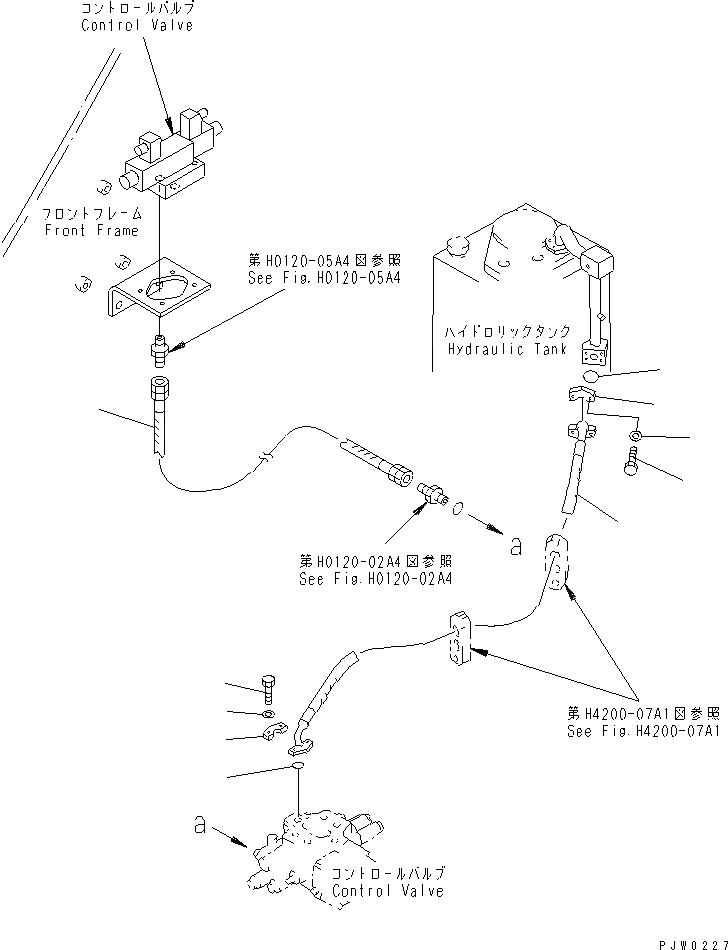 Схема запчастей Komatsu WA300-3A-SN - ГИДРОЛИНИЯ (УПРАВЛЯЮЩ. КЛАПАН ВОЗВРАТН. ЛИНИЯ) (С 4-Х СЕКЦИОНН. КЛАПАН И СОЕДИНИТ. УСТР-ВО)(№-999) ГИДРАВЛИКА