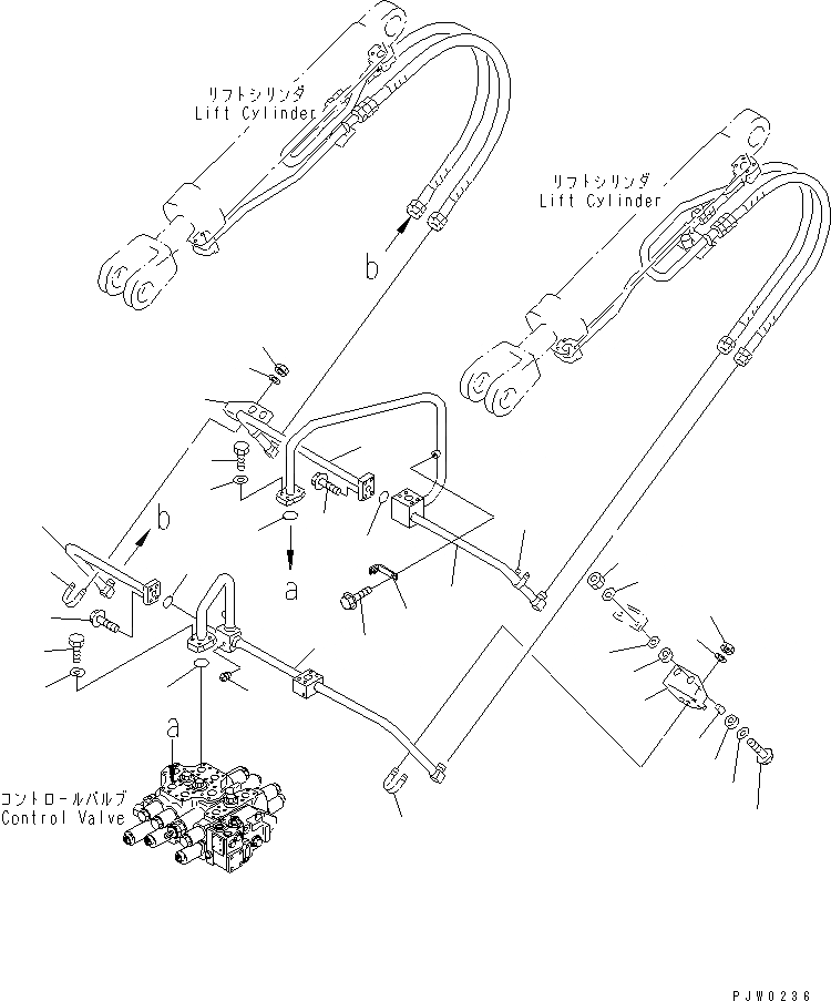 Схема запчастей Komatsu WA300-3A-SN - ГИДРОЛИНИЯ (ЛИНИЯ ГИДРОЦИЛИНДРА ПОДЪЕМА)(С 5-СЕКЦИОНН. КЛАПАН И E.C.S.S.)(№-) ГИДРАВЛИКА