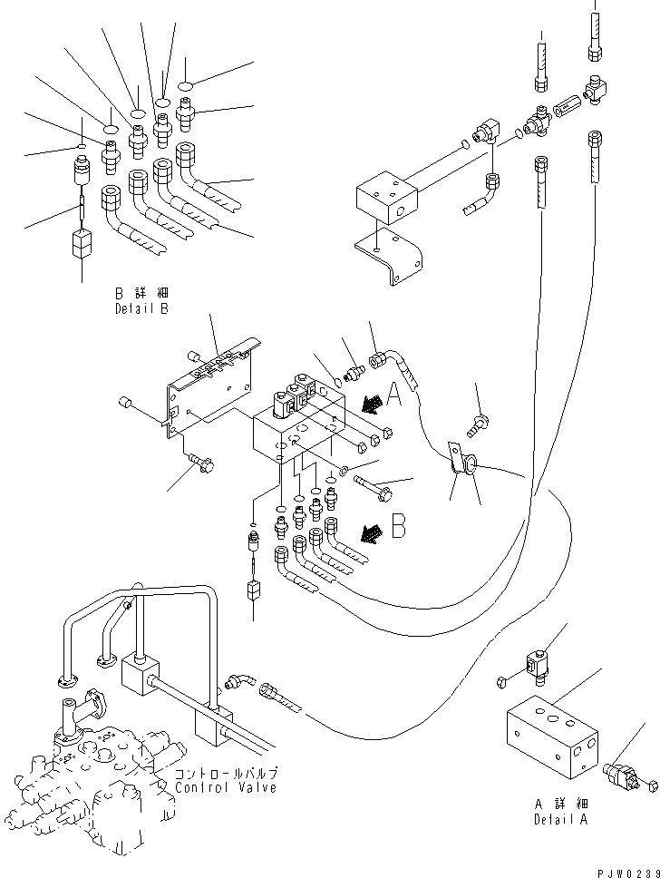 Схема запчастей Komatsu WA300-3A-SN - ГИДРОЛИНИЯ (СОЛЕНОИДНЫЙ КЛАПАН И АККУМУЛЯТОР ЛИНИЯ¤ /) (С 5-СЕКЦИОНН. КЛАПАН И E.C.S.S.)(№-999) ГИДРАВЛИКА