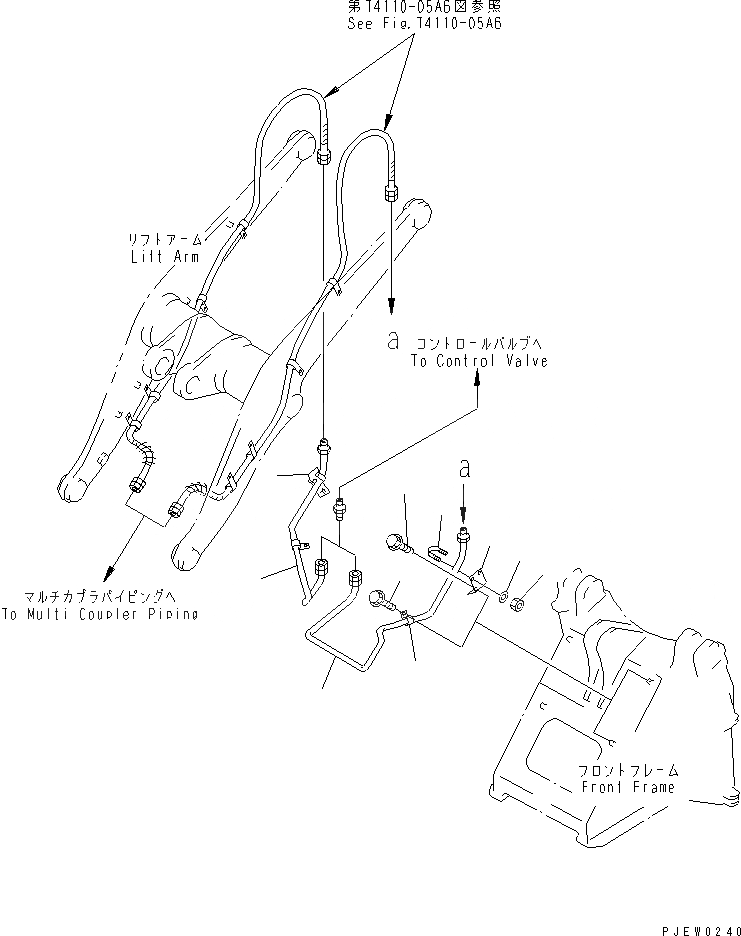 Схема запчастей Komatsu WA300-3A-SN - ГИДРОЛИНИЯ (СОЕДИНИТ. УСТР-ВО ПЕРЕДН. РАМА) (С 4-Х СЕКЦИОНН. КЛАПАН И СОЕДИНИТ. УСТР-ВО) ГИДРАВЛИКА